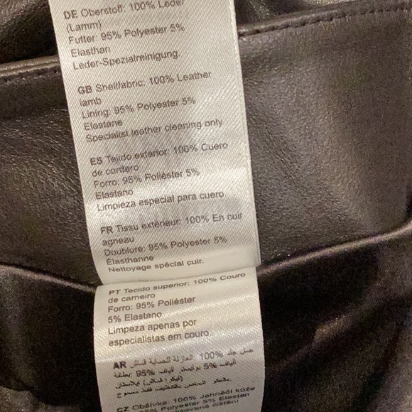 About You x Bella Chocolate Brown Flare Lamb Leather Pants Medium Size 8 - Picture 16 of 16